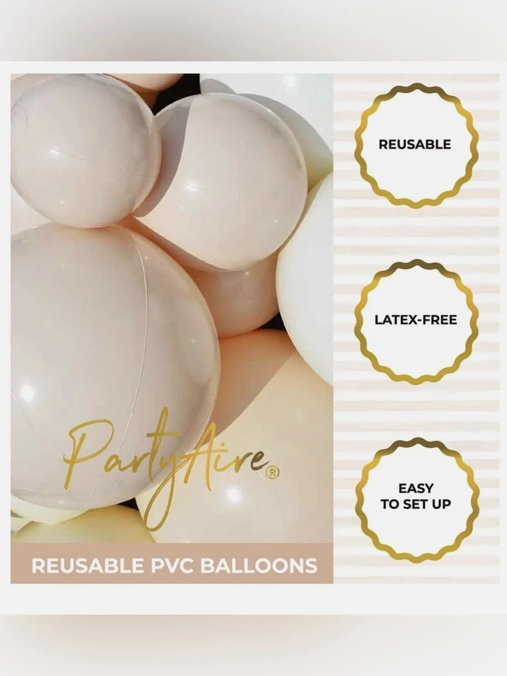 NWT PartyAire 18' Reusable Balloons Reusable Balloon Arch, 28 pc. Sandy Shades